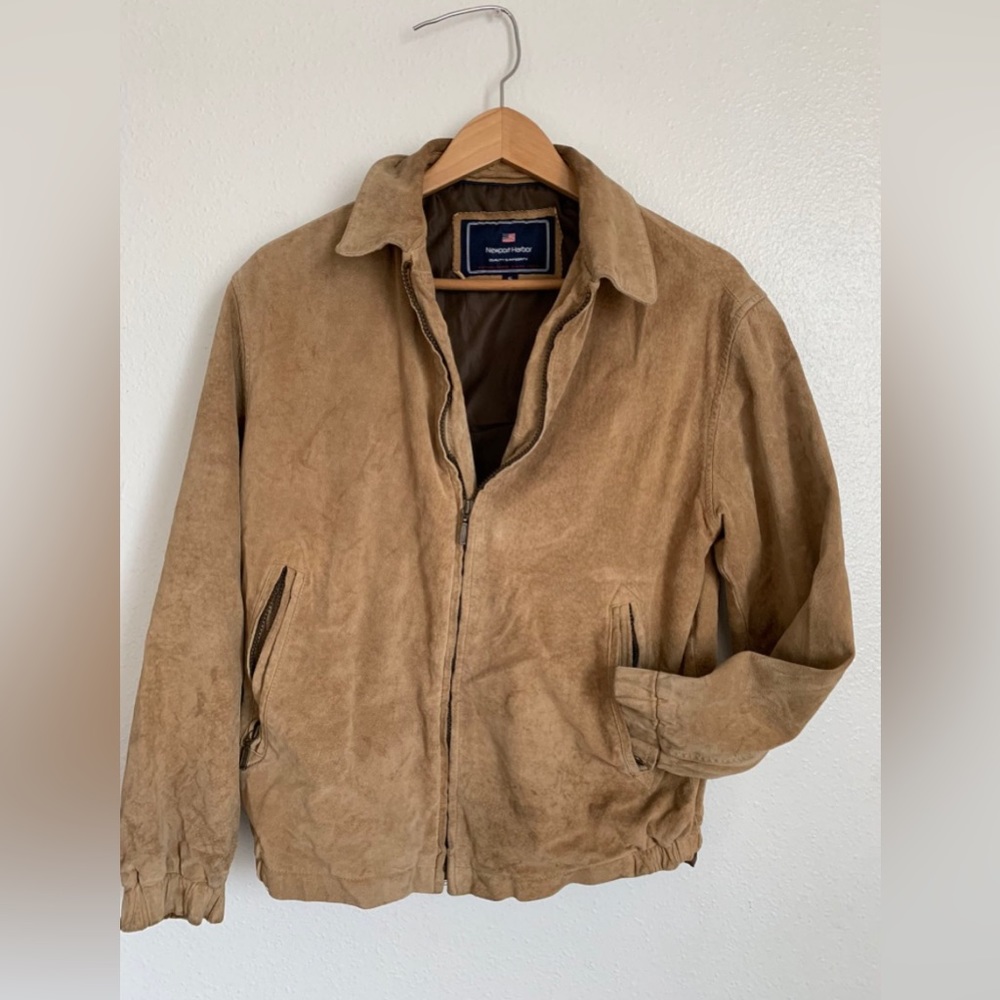 Newport Harbor Suede Genuine Leather Men (S) Zip up